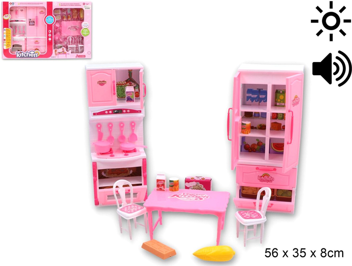 Кухонні меблі для ляльки Gazelo з аксесуарами 56 см Pink (5900949405490) - зображення 2
