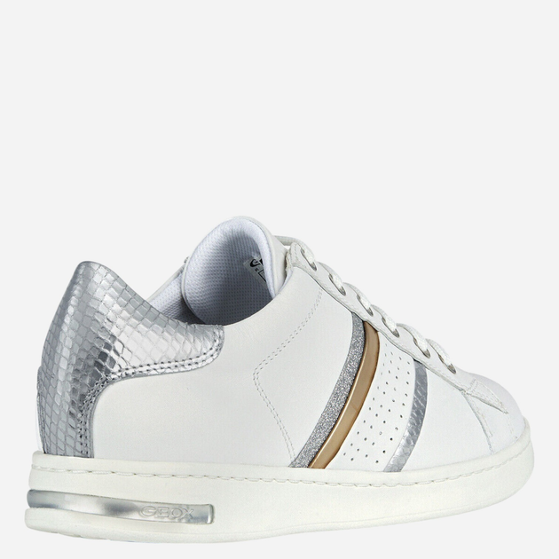 Sneakersy damskie skórzane Geox D351BB085KY-C0007 36 (3UK) 23.4 cm Biały/Srebrny (8056206052376) - obraz 3