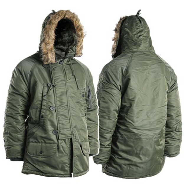 С парка оливковая мехом куртка аляска xs us teesar® parka n3b - изображение 1