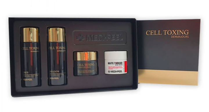 Zestaw Medi-Peel Cell Toxing Dermajours Trial Kit toner 30 ml + emulsja 30 ml + krem do twarzy 10 g + krem na szyję 10 g (8809409346762) - obraz 2