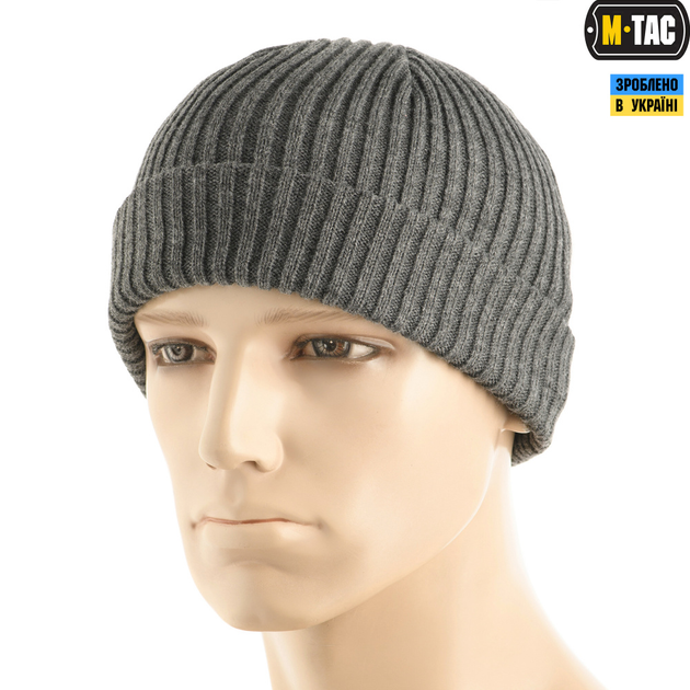 M-Tac шапка вязаная 100% акрил Grey L/XL - изображение 1
