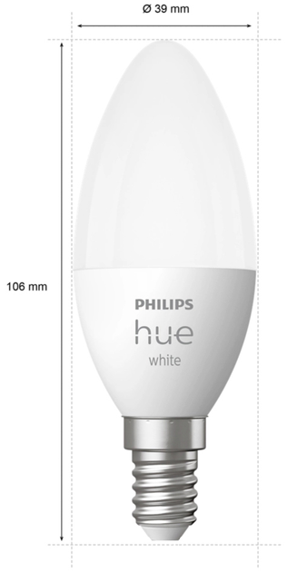 Inteligentna żarówka Philips Hue E14 świeczka 5.5 W 2 szt. (8719514320628) - obraz 2
