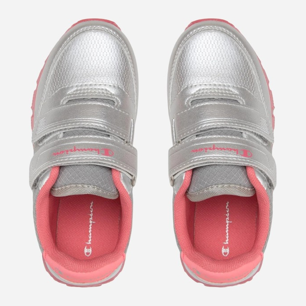 Buty sportowe dziecięce dla dziewczynki na rzepy Champion S32525-EM007 34 Srebrny/Koralowy (8054112708721) - obraz 3