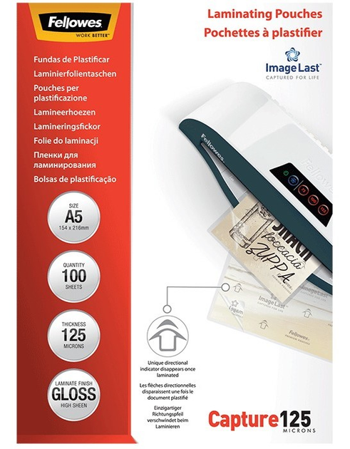 Folie do laminowania Fellowes ImageLast A5 125 mikronów 100 szt (77511530739) - obraz 1