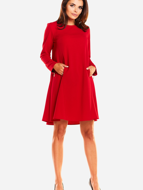 Sukienka krótka jesienna damska Awama A247 S-M Czerwona (5902360525801) - obraz 1