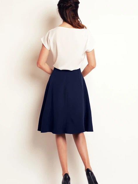 Spódnica rozkloszowana damska midi Awama A137 L Granatowa (5902360515017) - obraz 4