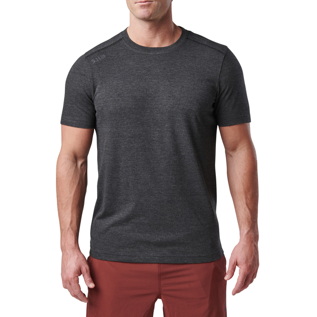 Футболка тактическая потоотводящая 5.11 Tactical PT-R Charge Short Sleeve Top 2.0 L Black Heather - изображение 1