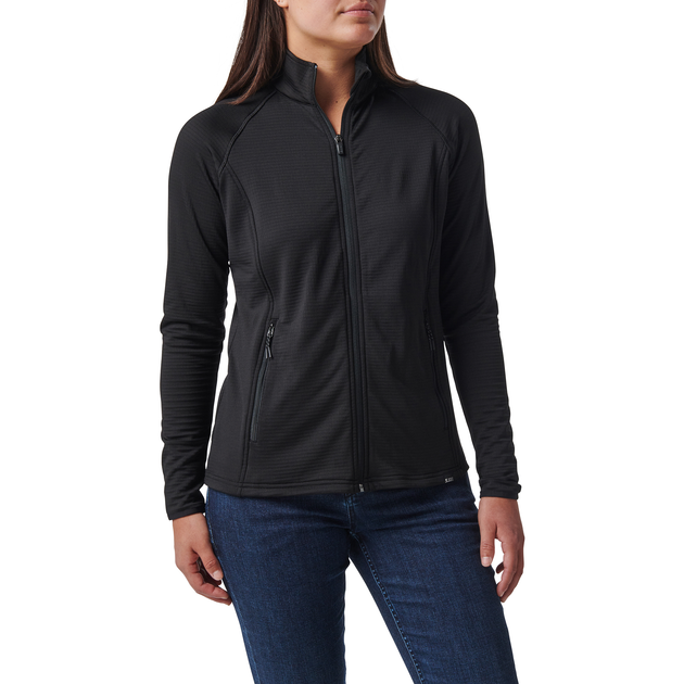 Куртка флісова жіноча 5.11 Tactical Women's Stratos Full Zip XS Black - зображення 1