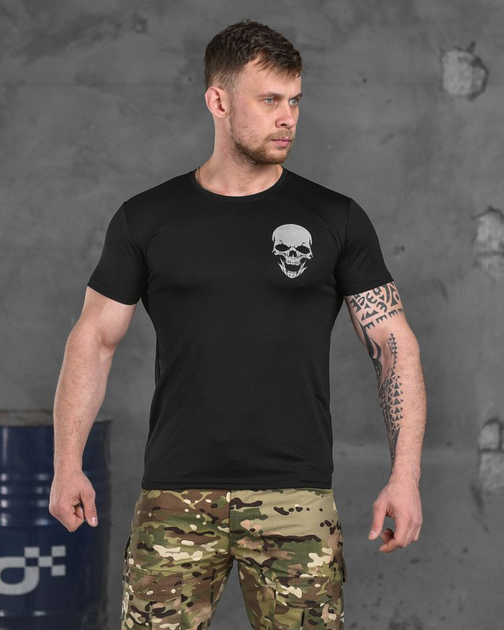 Тактична футболка потоотводяща odin black skull XL - зображення 1