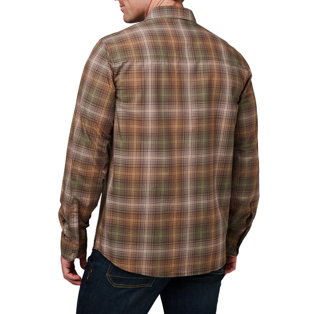 Рубашка тактическая 5.11 Tactical Igor Plaid Long Sleeve Shirt 2XL Umber Brown Plaid - изображение 2