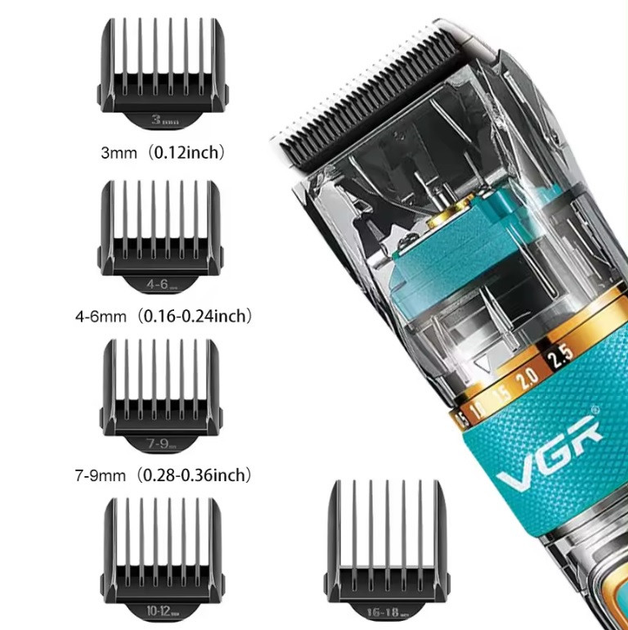 Машинка для стрижки волос VGR V-695 LED-дисплей аккумуляторная 10W Grey (3_04614) - изображение 3