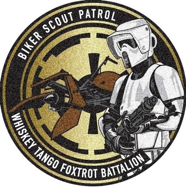 Шеврон патч " Star wars - biker scout patrol " на липучці велкро - зображення 1