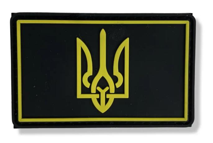 Шеврон патч " Герб України квадрат " на липучці велкро - зображення 1