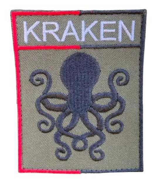 Шеврон патч " KRAKEN квадратный " на липучке велкро - изображение 1