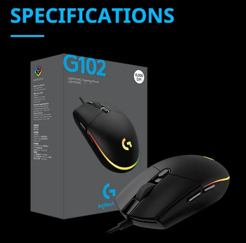 Дротова мишка Logitech G102 Lightsync Геймерська мишка з підсвічуванням - зображення 3