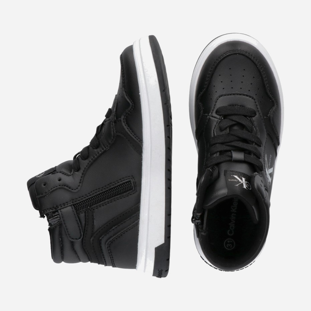 Підліткові високі кросівки для хлопчика Calvin Klein Jeans SNEAKER V3X9-80730-1355999 37 Чорні (8052578374603) - зображення 4