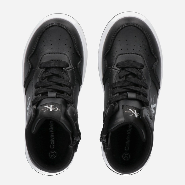 Підліткові високі кросівки для хлопчика Calvin Klein Jeans SNEAKER V3X9-80730-1355999 38 Чорні (8052578374610) - зображення 5