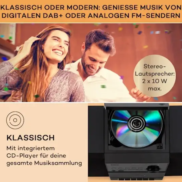 Музыкальный центр Auna MC-40 DAB, FM/DAB+, Bluetooth, CD, USB, пульт - изображение 5