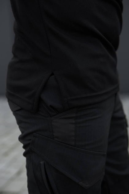 Мужская футболка Поло для Полиции и ГСЧС черный цвет Cool-pass Размер 42 - изображение 2