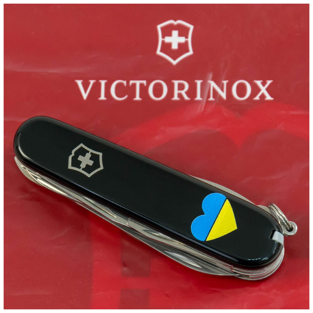 Ніж Victorinox Huntsman Ukraine 91 мм Чорний Серце синьо-жовте (1.3713.3_T1090u) - изображение 2