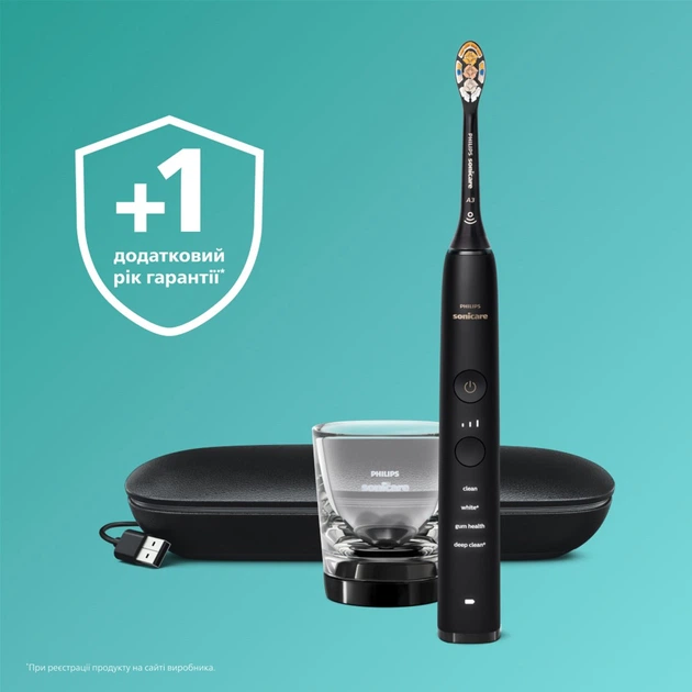 Электрическая зубная щетка PHILIPS Sonicare HX9911/17 Diamond Clean 9000 - Фото 16 Электрическая зубная щетка PHILIPS Sonicare HX9911/17 Diamond Clean 9000 - изображение 16