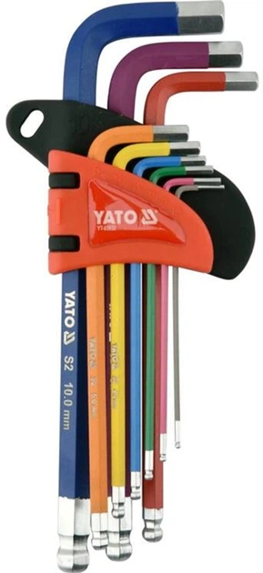 Ключі шестигранні з кулькою YATO М1.5-10 мм Г-подібні HRC 58-62 S2
