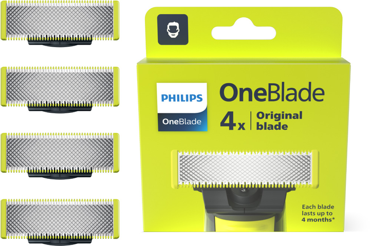 Змінні леза Philips OneBlade QP240/50 4 шт (8710103941941) - зображення 1