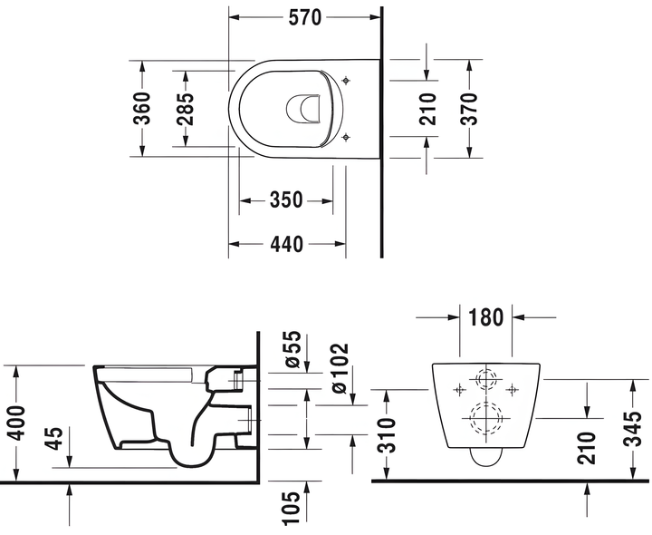 Унитаз подвесной Duravit Me By Starck 45290900A1 без ободка с крышкой Soft Close - изображение 5