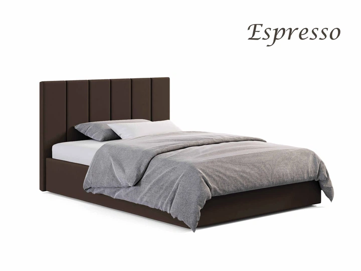 Ліжко полуторне з підйомним механізмом 140x200 Line Espresso Viorina-Deko Еспресо (каркас з ламелями/без матраца) (ЛДСП/тканина) - зображення 5