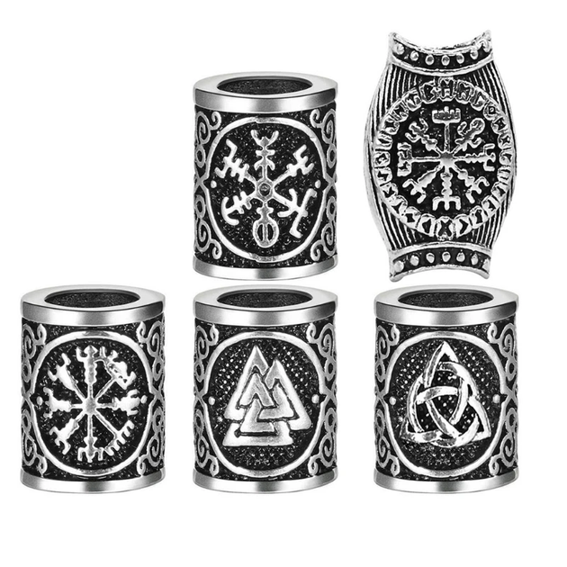 Набор бусин (руны) для бороды и волос Викинга 61 пр./компл. [8D0423A/61pcs] Viking - изображение 5