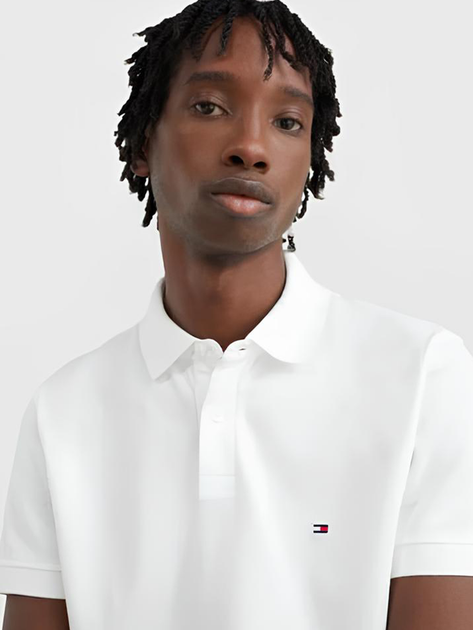 Koszulka polo męska Tommy Hilfiger Regular Fit MW0MW31547 L Biała (8720644180839) - obraz 3