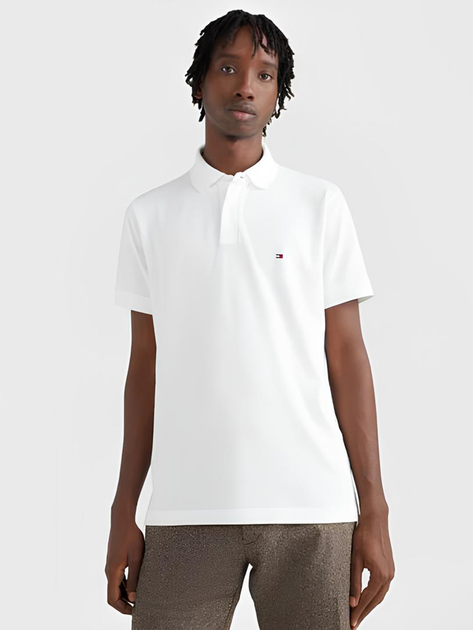 Koszulka polo męska Tommy Hilfiger Regular Fit MW0MW31547 XL Biała (8720644181133) - obraz 1