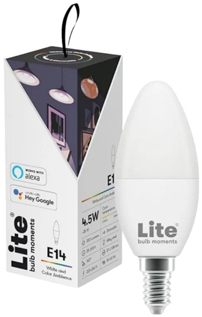 Inteligentna żarówka LED Lite Bulb Moments Smart LED RGB E14 4.5 W (NSL911961) - obraz 1