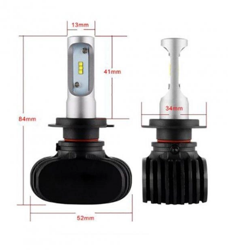 Комплект лам для автомобиля LED светодиодная S1 H7 2 шт. 50 Вт - изображение 3