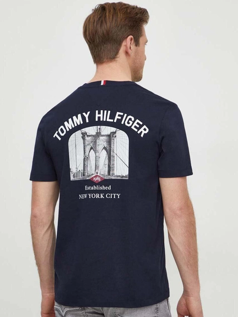 Koszulka męska Tommy Hilfiger MW0MW33697 L Granatowa (8720645694892) - obraz 2
