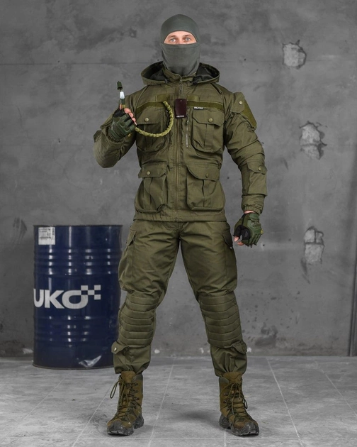 Тактичний військовий костюм CX/11 ( Кітель + Гідратор + Штани ), Камуфляж: Олива, Розмір: S - зображення 1