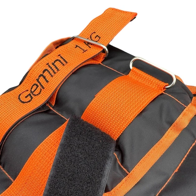 Утяжелители для ног и рук Gemini 2шт. по 1кг. оранжевые, кварцевый песок - для фитнеса, бега и аэробики, G8833-2 - изображение 3