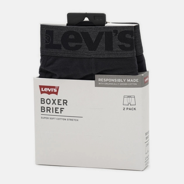 Zestaw majtek męskich typu bokserki 2 szt Levi's Melange Wb Boxer Brief Organic Co 2P 7012039230020 2XL Czarny (8720245183840) - obraz 6