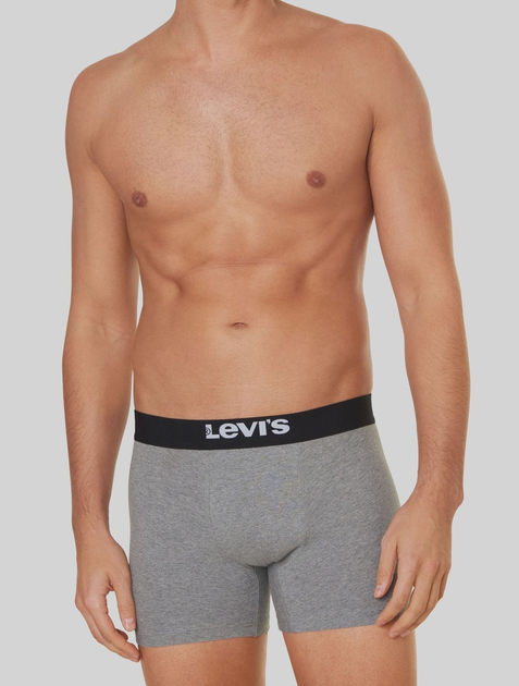 Набір трусів шорти чоловічий 2 шт Levi's Solid Basic Boxer Brief Organic Co 2P 7012228420070 M Сірий (8720245437738) - зображення 2