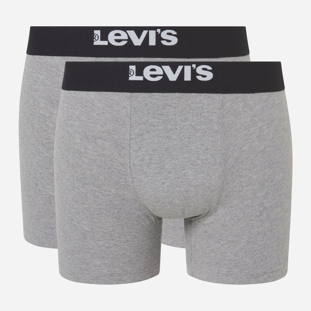 Zestaw majtek szorty męski 2 szt Levi's Solid Basic Boxer Brief Organic Co 2P 7012228420070 2XL Szary (8720245437769) - obraz 1