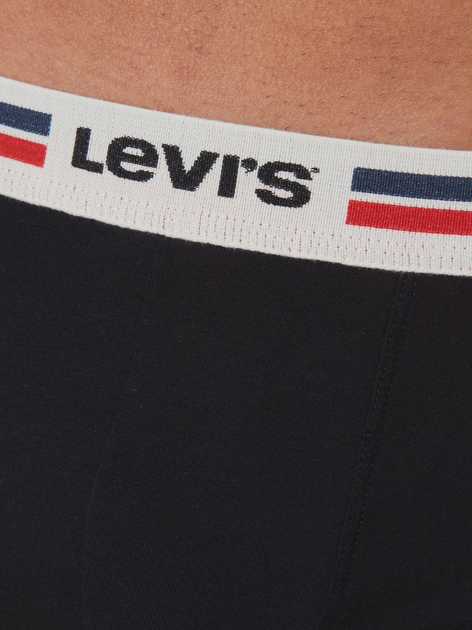 Набір трусів-боксерів чоловічих 2 шт Levi's Logo Boxer Brief Org 2P 7012228430010 M Чорний (8720245437912) - зображення 4
