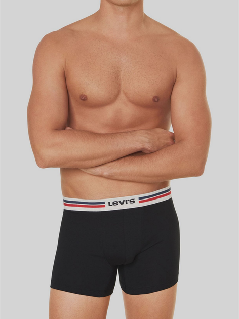 Zestaw majtek męskich typu bokserki 2 szt Levi's Logo Boxer Brief Org 2P 7012228430050 S Szary/Czarny (8720245437998) - obraz 4