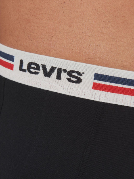 Набір трусів-боксерів чоловічих 2 шт Levi's Logo Boxer Brief Org 2P 7012228430050 2XL Сірий/Чорний (8720245438032) - зображення 5