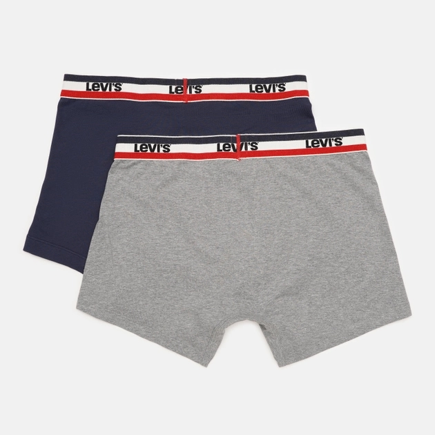Набір трусів-боксерів чоловічих 2 шт Levi's Logo Boxer Brief Organic Co 2P 7012239080020 M Сірий/Темно-синій (8720245438131) - зображення 4