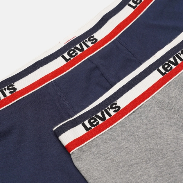 Набір трусів-боксерів чоловічих 2 шт Levi's Logo Boxer Brief Organic Co 2P 7012239080020 XL Сірий/Темно-синій (8720245438155) - зображення 5