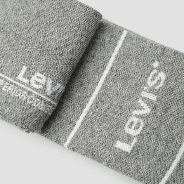 Набір жіночих шкарпеток високих бавовняних 2 пари Levi's Short Cut Logo Sport 2P 7012105670090 35-38 Сірий (8720245185646) - зображення 3