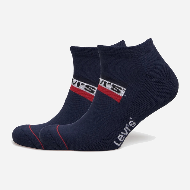 Набір чоловічих шкарпеток коротких бавовняних 2 пари Levi's Low Cut Logo 2P 7012195070020 39-42 Синій (8720245286213) - зображення 2