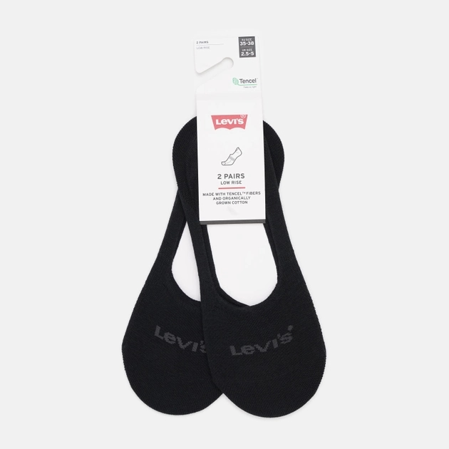 Набір жіночих слідів 3 пари Levi's Low Rise Tencel Org Co 2P 7012246770010 35-38 Чорний (8720245507561) - зображення 1