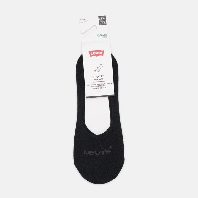 Набір жіночих слідів 2 пари Levi's Low Rise Tencel Org Co 2P 7012246770010 35-38 Чорний (8720245507561) - зображення 2