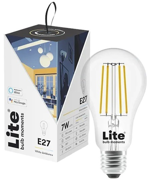 Inteligentna żarówka Lite Bulb Moments Smart White ambience E27 7 W (NSL911963) - obraz 1